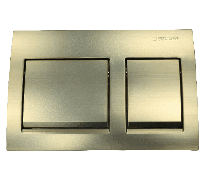 לחצן גבריט אלפא 15 GEBERIT ALPHA — זהב מוברש — חלק לניאגרה סמויה גבריט