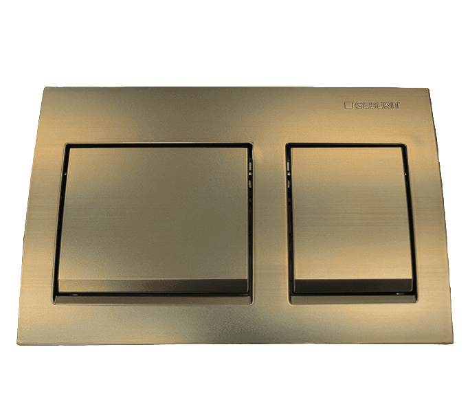 לחצן גבריט אלפא 15 GEBERIT ALPHA — רוז גולד מוברש — חלק לניאגרה סמויה גבריט