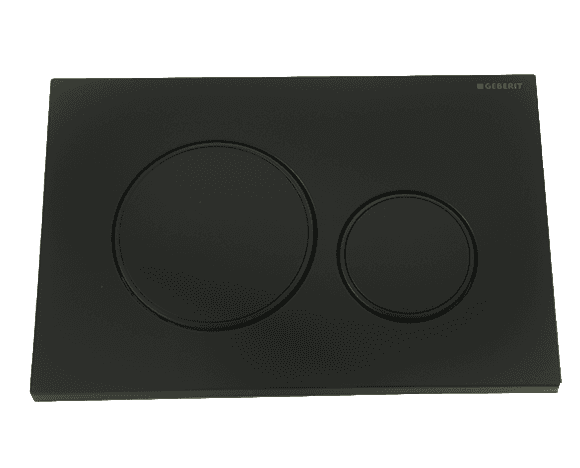 לחצן גבריט סיגמה 20 GEBERIT SIGMA — שחור עם חישוקים שחורים — חלק לניאגרה סמויה גבריט