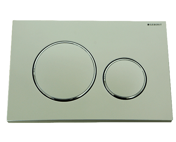 לחצן גבריט סיגמה 20 GEBERIT SIGMA — מט עם חישוקי ניקל — חלק לניאגרה סמויה גבריט